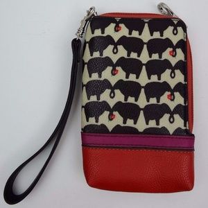 RELIC Womens Wallet Wristlet Faux Leather Elephant